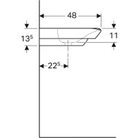 Раковина Geberit myDay 135430600, 130 см, сдвоенная, фарфор, белая