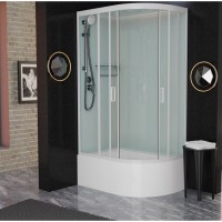 Душевая кабина Frank F412/2 R White, 120 x 80 см, высокий поддон, стекла прозрачные, профиль белый,137009