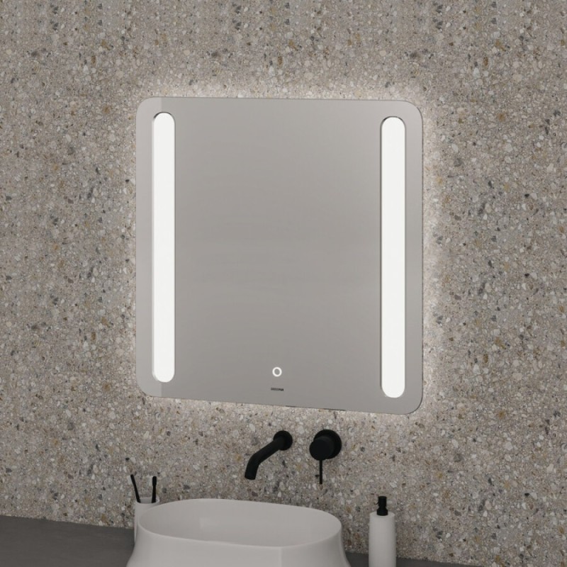 Зеркало Grossman Lara 70 x 70 см с подсветкой, сенсорный выключатель, гравировка, 137070