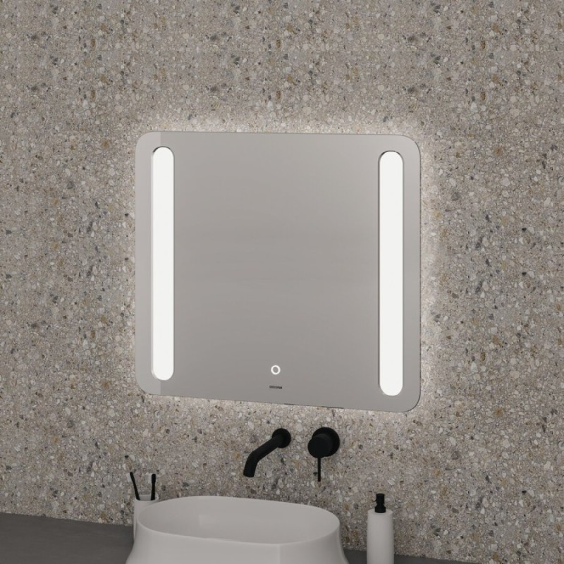 Зеркало Grossman Lara 80 x 70 см с подсветкой, сенсорный выключатель, гравировка, 138070