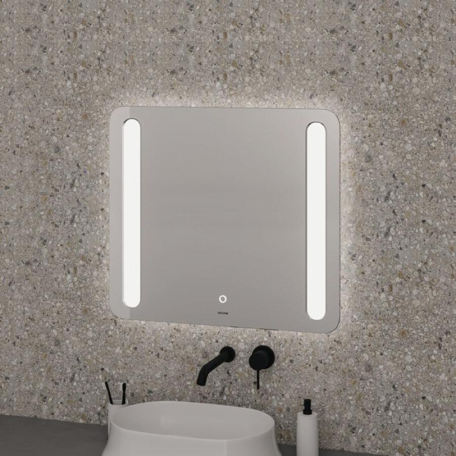Зеркало Grossman Lara 80 x 70 см с подсветкой, сенсорный выключатель, гравировка, 138070