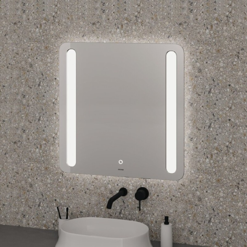 Зеркало Grossman Lara 80 x 80 см с подсветкой, сенсорный выключатель, гравировка, 138080