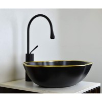 Раковина Bronze de Luxe, 50 х 38 х 21.5 см, накладная, черная, 1395
