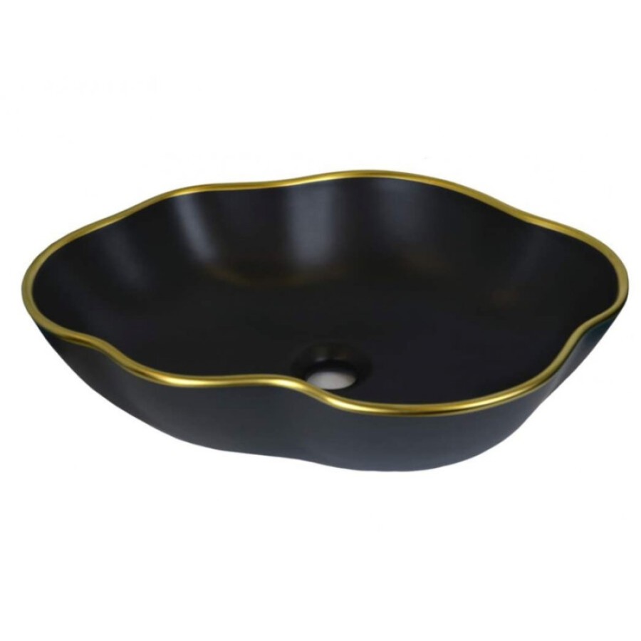Раковина Bronze de Luxe, 50 х 38 х 21.5 см, накладная, черная, 1395