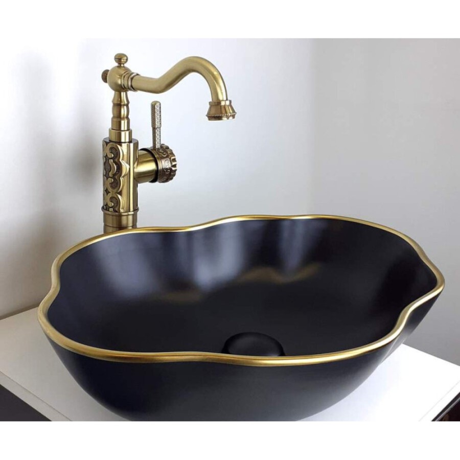 Раковина Bronze de Luxe, 50 х 38 х 21.5 см, накладная, черная, 1395