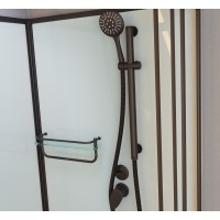 Душевая кабина Frank F409/1 Black без крыши 90 х 90 см, средний поддон, стекла прозрачные, профиль черный, 140009