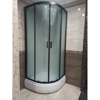 Душевая кабина Frank F409/1 Black без крыши 90 х 90 см, средний поддон, стекла прозрачные, профиль черный, 140009
