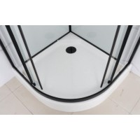 Душевая кабина Frank F410 Black без крыши, низкий поддон, стекла прозрачные, профиль черный, 110 x 110 см, 140044