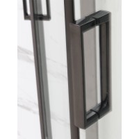 Душевая кабина Frank F400/1 Black 100 х 100 см, средний поддон, стекла прозрачные, профиль черный, 141009