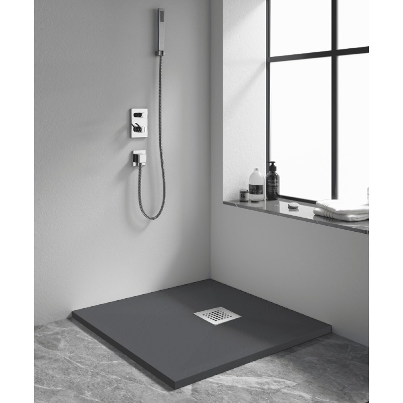 Душевой поддон RGW Stone Tray-G, 14152088-02-11, 80 x 80 см, квадратный, из искусственного камня, графит