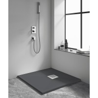 Душевой поддон RGW Stone Tray-G, 14152099-02-11, 90 x 90 см, квадратный, из искусственного камня, графит