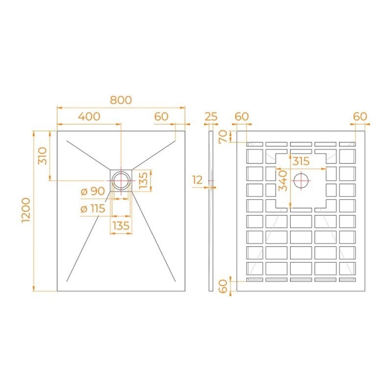 Душевой поддон RGW Stone Tray-G, 14152812-02-11, 80 x 120 см, прямоугольный, из искусственного камня, серый