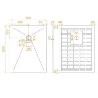 Душевой поддон RGW Stone Tray-W, 90 х 120 см, прямоугольный, искусственный камень, цвет белый, 14152912-01-11