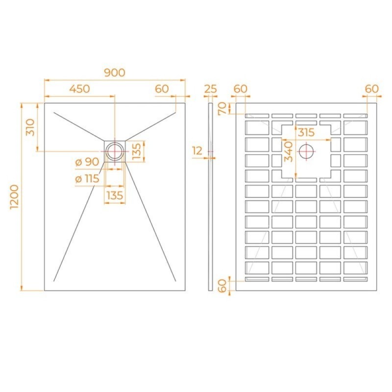Душевой поддон RGW Stone Tray-W, 90 х 120 см, прямоугольный, искусственный камень, цвет белый, 14152912-01-11
