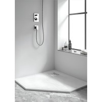 Душевой поддон RGW Stone Tray-W, 14155099-01-11, 90 x 90 см, трапеция, из искусственного камня, белый