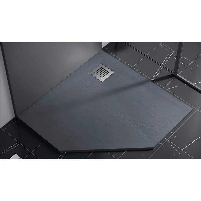 Душевой поддон RGW Stone Tray-G, 14155099-02-11, 90 x 90 см, трапеция, из искусственного камня, серый