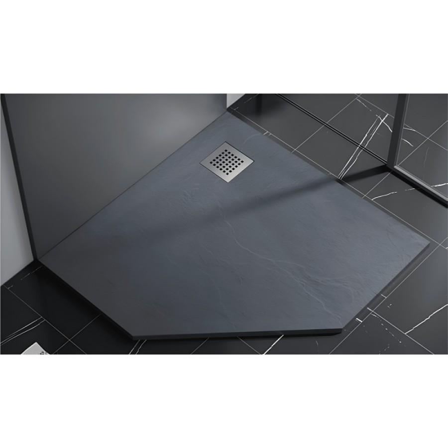 Душевой поддон RGW Stone Tray-G, 14155099-02-11, 90 x 90 см, трапеция, из искусственного камня, серый