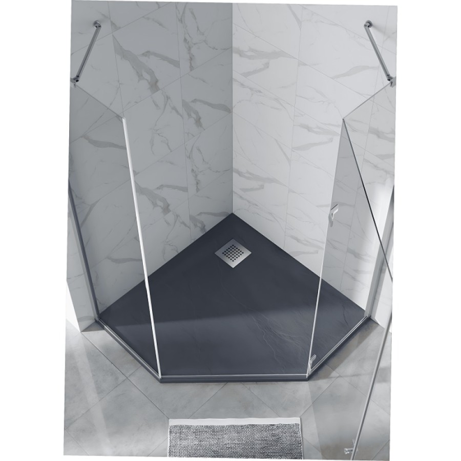 Душевой поддон RGW Stone Tray-G, 14155099-02-11, 90 x 90 см, трапеция, из искусственного камня, серый
