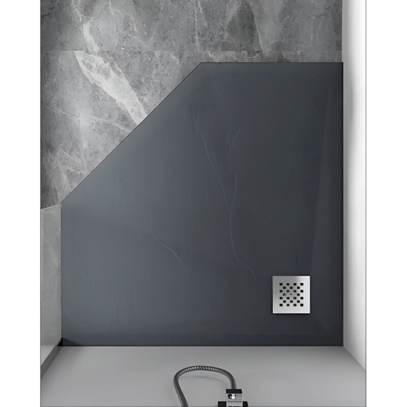 Душевой поддон RGW Stone Tray-G, 14155099-02-11, 90 x 90 см, трапеция, из искусственного камня, серый