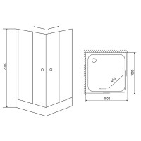 Душевой уголок Timo TL-1102 F Fabric Glass, стекло матовое, 100 х 100 х 200 см