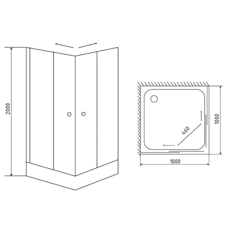 Душевой уголок Timo TL-1102 F Fabric Glass, стекло матовое, 100 х 100 х 200 см