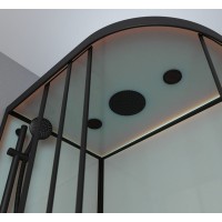 Душевая кабина Frank F412/1 L Black, 120 х 80 см, средний поддон, стекла прозрачные, профиль черный, 143009