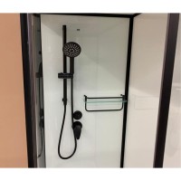 Душевая кабина Frank F412/1 L Black, 120 х 80 см, средний поддон, стекла прозрачные, профиль черный, 143009