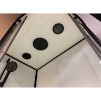 Душевая кабина Frank F412/1 R Black, 120 х 80 см, средний поддон, стекла прозрачные, профиль черный, 145009
