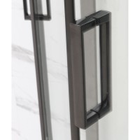 Душевая кабина Frank F412/1 R Black, 120 х 80 см, средний поддон, стекла прозрачные, профиль черный, 145009