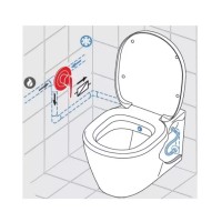 Электронный унитаз Geberit AquaClean Mera Classic 146.204.21.1 подвесной и крышка-биде, цвет глянцевый хром
