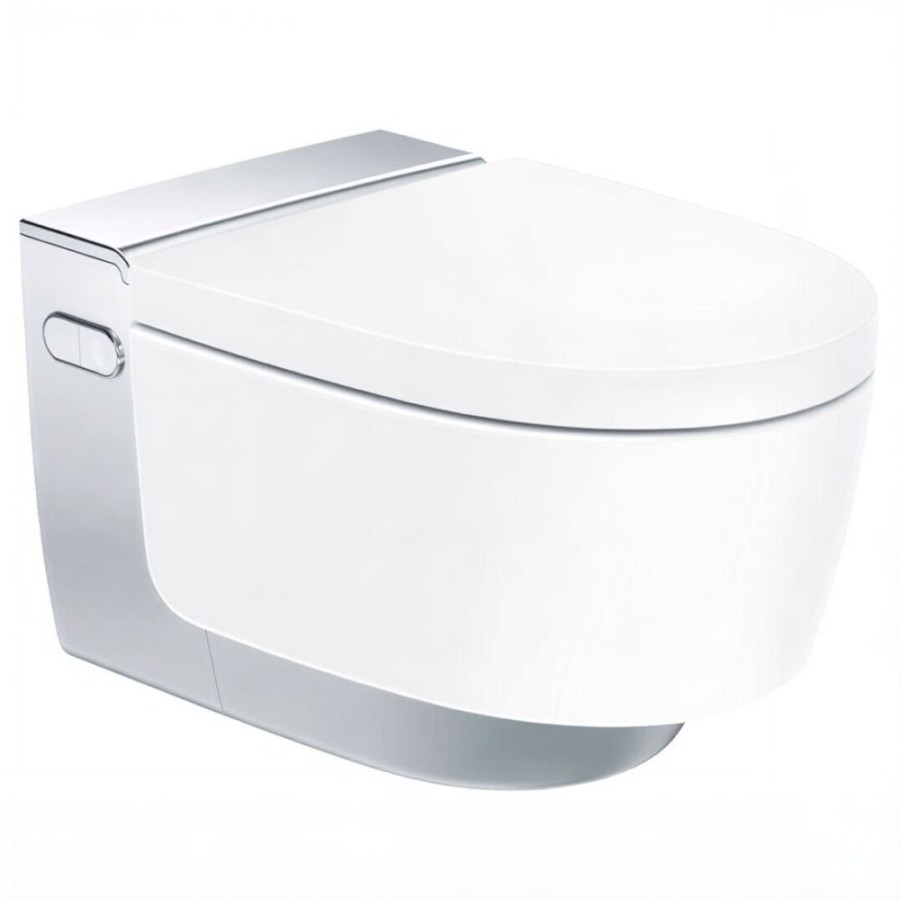 Электронный унитаз Geberit AquaClean Mera Classic 146.204.21.1 подвесной и крышка-биде, цвет глянцевый хром