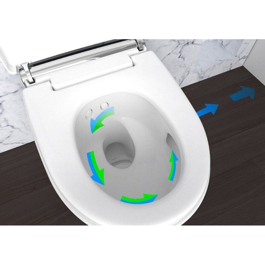 Электронный унитаз подвесной Geberit AquaClean mera comfort 146.214.21.1 с функцией биде и системой удаления запахов, цвет глянцевый хром