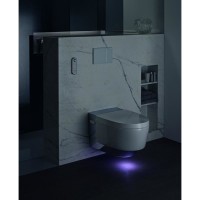 Электронный унитаз подвесной Geberit AquaClean mera comfort 146.214.21.1 с функцией биде и системой удаления запахов, цвет глянцевый хром