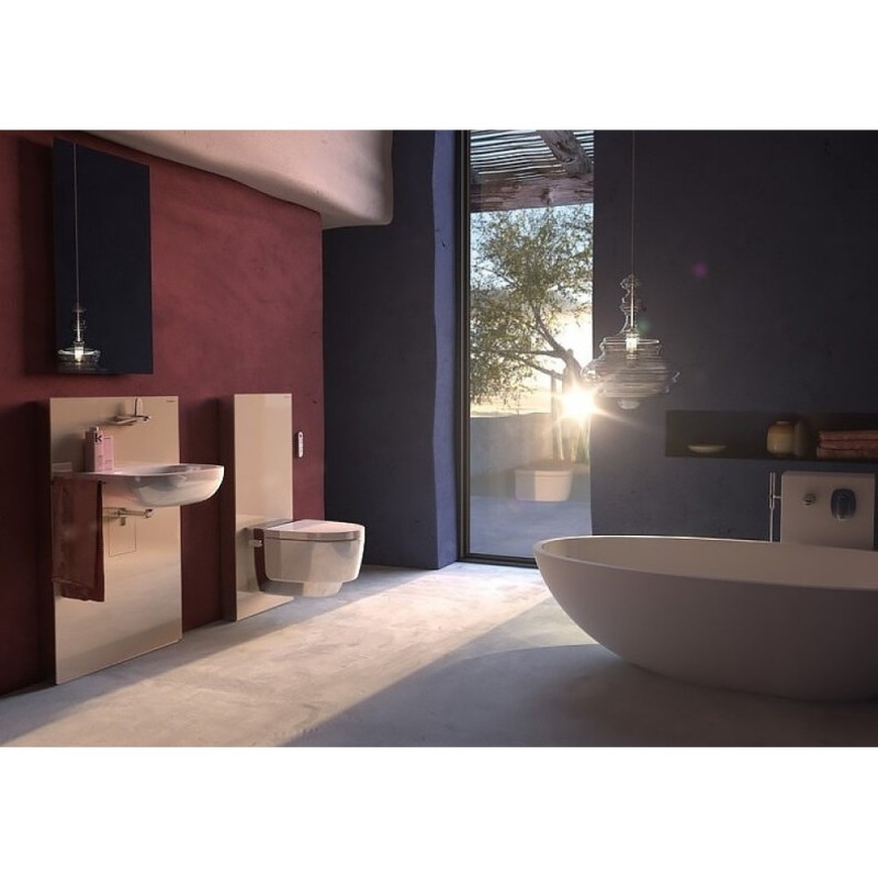 Электронный унитаз подвесной Geberit AquaClean mera comfort 146.214.21.1 с функцией биде и системой удаления запахов, цвет глянцевый хром
