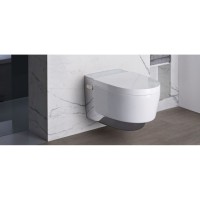 Электронный унитаз подвесной Geberit AquaClean mera comfort 146.214.21.1 с функцией биде и системой удаления запахов, цвет глянцевый хром