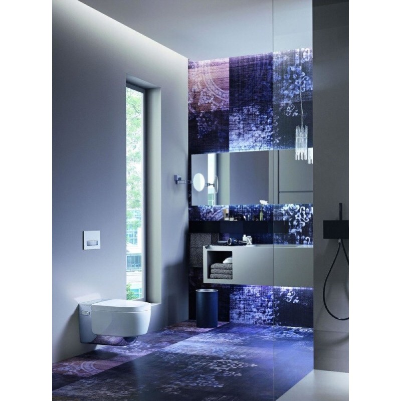 Электронный унитаз подвесной Geberit AquaClean mera comfort 146.214.21.1 с функцией биде и системой удаления запахов, цвет глянцевый хром