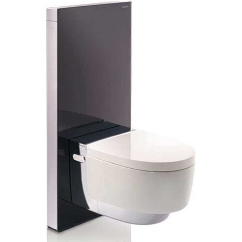 Электронный унитаз подвесной Geberit AquaClean mera comfort 146.214.21.1 с функцией биде и системой удаления запахов, цвет глянцевый хром