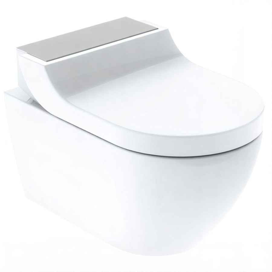 Электронный унитаз Geberit AquaClean Tuma Comfort 146.294.FW.1 с крышкой-биде, сталь нержавеющая матированная