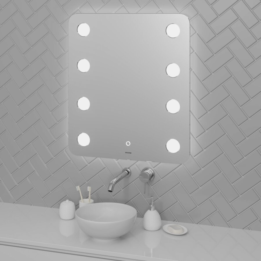 Зеркало Grossman Neon 70 x 80 см с подсветкой, сенсорный выключатель, гравировка, 147080