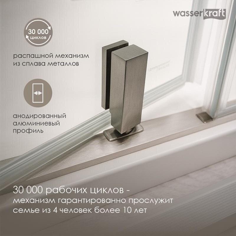 Душевой уголок WasserKRAFT Spree 14P22, 100 х 90 см, профиль никель, стекло прозрачное