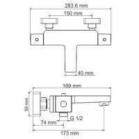 Смеситель WasserKRAFT АIme 1511 Thermo, термостатический, для ванны и душа, хром