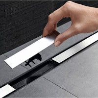Дренажный канал для душа Geberit CleanLine 20 152.450.00.1 (154.152.00.1+154.450.00.1), хром/черная крышка