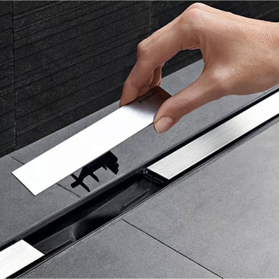 Дренажный канал для душа Geberit CleanLine 20 152.450.00.1 (154.152.00.1+154.450.00.1), хром/черная крышка