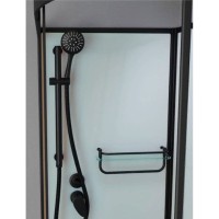 Душевая кабина Frank F412/2L Black без крыши, 120 x 80 см, высокий поддон, стекла прозрачные, профиль черный, 152009