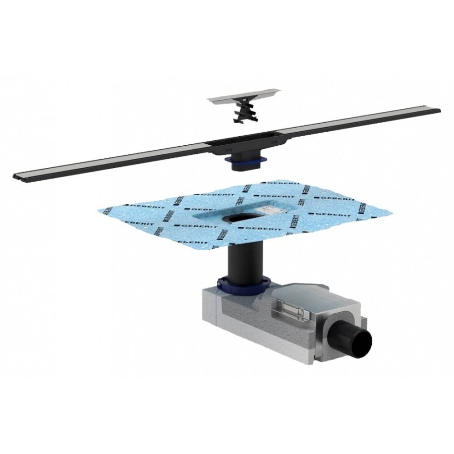 Крышка душевого канала Geberit CleanLine60 154.457.00.1, 30-130 см, вровень с полом, тёмный металл/матовый металл