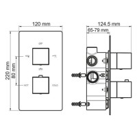 Смеситель WasserKRAFT АIme 1544 Thermo, термостатический, для ванны и душа, хром