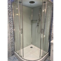 Душевая кабина Frank F409 Brilliant, 90 х 90 см, низкий поддон, стекла прозрачные, профиль хром, 155009