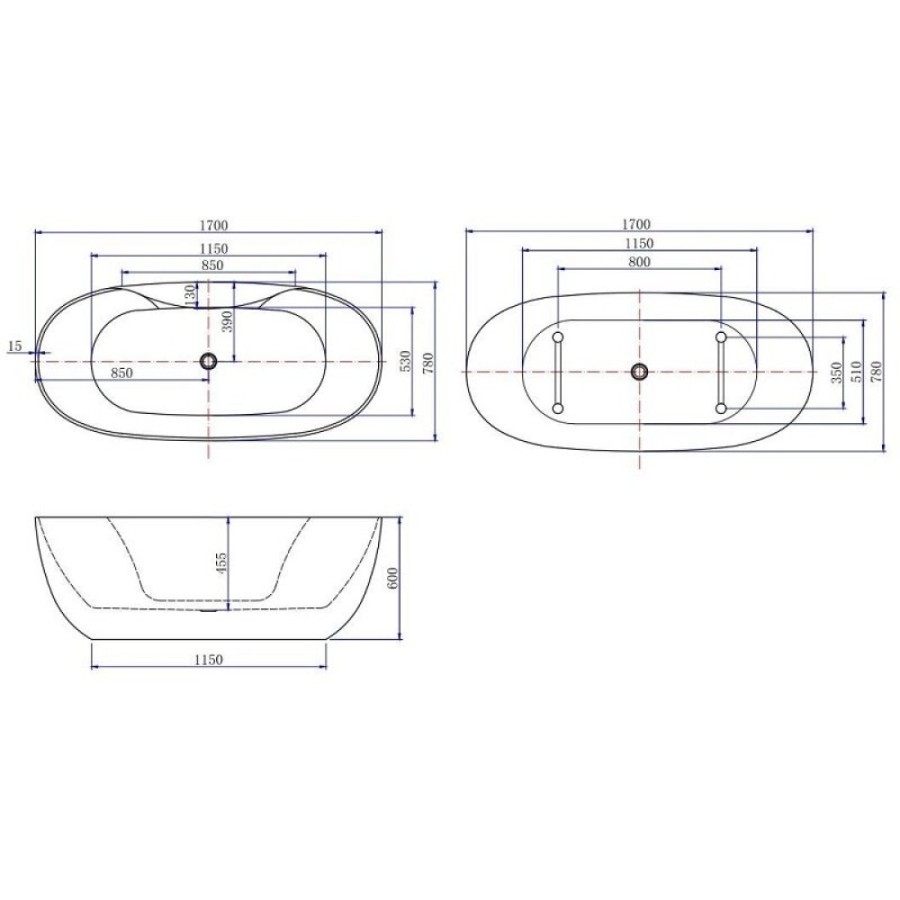 Ванна акриловая Aquanet Family Sweet 155778-GW, 170 x 78 см, цвет белый глянцевый