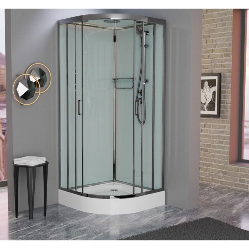 Душевая кабина Frank F410 Brilliant, 110 х 110 см, низкий поддон, стекла прозрачные, профиль хром, 159009