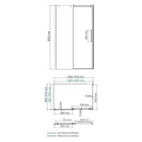 Душевой уголок WasserKRAFT Alme 15R37, 140 х 100 см, стекло прозрачное, профиль хром